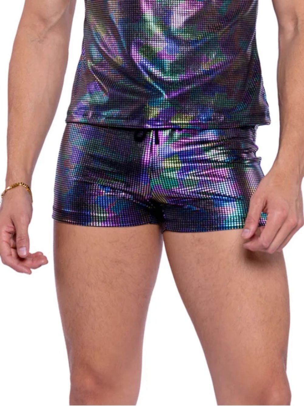 Roma Iridescent Multi-Color Mesh Shorts